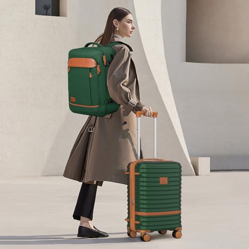 Joyway Expandable Luggage Sets 5 Piece, Lightweight Hard Shell Travel Suitcase Set with Spinner Wheels and TSA Lock - color: Green, size: 5 piece set