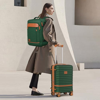 Joyway Expandable Luggage Sets 5 Piece, Lightweight Hard Shell Travel Suitcase Set with Spinner Wheels and TSA Lock - color: Green, size: 5 piece set