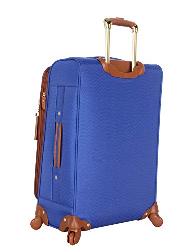 Steve Madden Designer Luggage Collection - Expandable 24 Inch Softside Bag - Durable Mid-sized Lightweight Checked Suitcase with 4-Rolling Spinner Wheels (Global Blue) - color: Blue