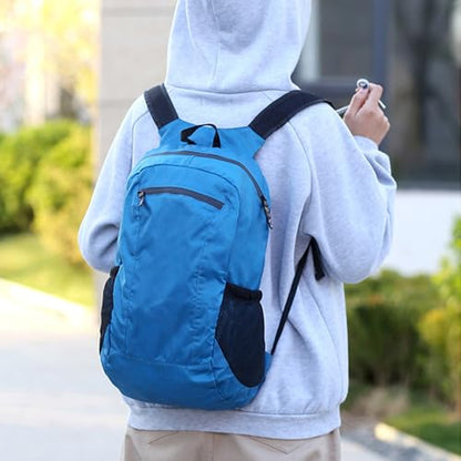 18L Mini Foldable Daypack, Waterproof and Lightweight Backpack - color: Blue