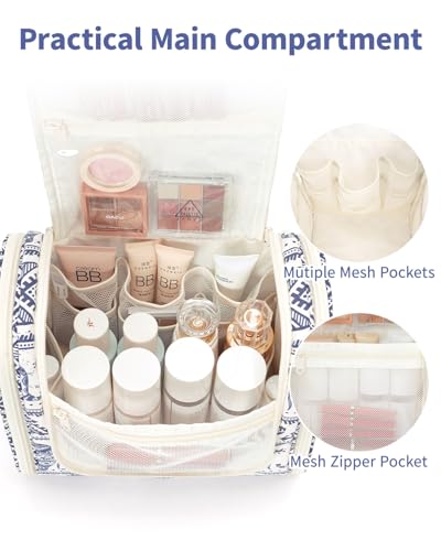 Narwey Large Hanging Travel Toiletry Bag for Women, Makeup Cosmetic Bag - color: B-Elephant, size: Large
