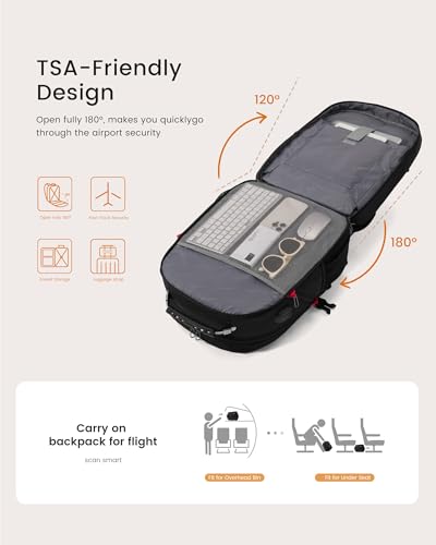 LOVEVOOK Large Laptop Backpack for Men,17.3Inch Heavy Duty Travel Backpack - color: Black, size: 17 inch