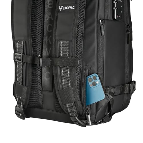 Travel Backpack 60L Expandable Air Compression System Water Resistant TSA Lock Carry-On Suitcase Luggage (Air Pump Not Included) - color: Pastel Blue