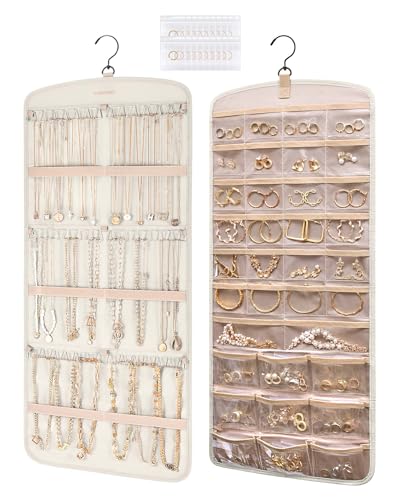 BAGSMART Hanging Jewelry Organizer, Necklace Holder Large Beige - color: Beige, size: Large - Standard
