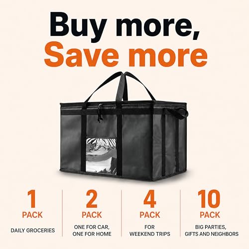 NZ home Insulated Food Delivery Bag, Grocery Cooler & Catering Tote - color: Green, size: 3XL