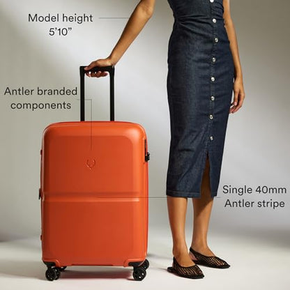 ANTLER - Single Stripe Hardside Luggage 26 Inch Checked-Medium Suitcase - Durable, Lightweight & Expandable, 4 Spinner Wheels - Adjustable Handle, TSA Lock - Ember - color: Ember, size: Medium