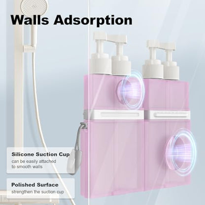 YOTIME 4in1 Travel Dispenser Bottle, TSA Approved Travel Size Containers - color: Pink