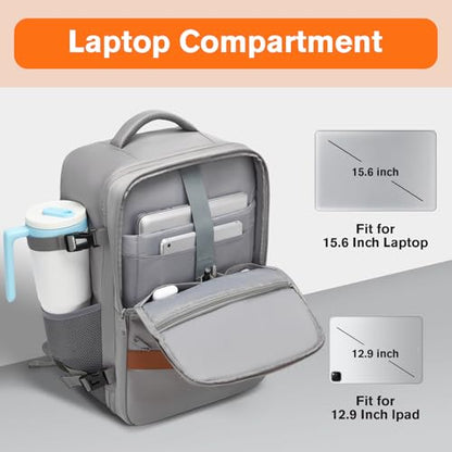 Exquisite Travel Laptop Backpack, Flight Approved Size Carry on Bag (35L) - color: Gray, size: XL (8x12.8x18.5")