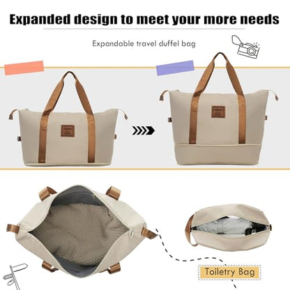 Merax Softside Luggage Set, Travel Suitcase Expandable Lightweight 3 Piece - color: Khaki-22/26/30/DB/TB