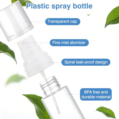 Small Spray Bottles Travel Size 2 Pack 1.35oz Mini Plastic Sprayer - color: clear+orange