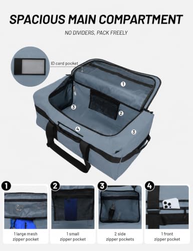 MIER 40L/60L/90L Water Resistant Backpack Duffel, Heavy Duty Duffle Bags - color: Gray, size: 60l