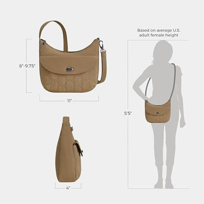 Travelon Anti-Theft Runways Medium Crossbody - color: Latte