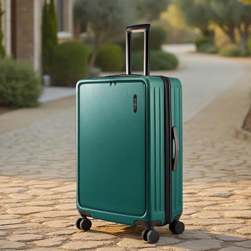 TRAVELARIM 24 Inch Checked Luggage with Spinner Wheels, Medium Suitcase - color: Green, size: Medium 24-Inch Checked