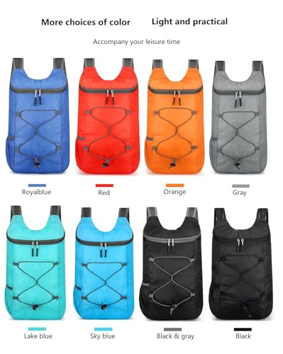 levayhill 16L Foldable Hiking Backpack,Small Packable Daypack, Gray - color: Gray
