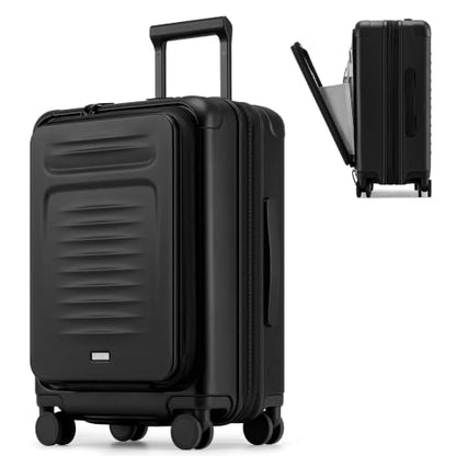 Coolife Expandable Luggage with TSA Lock Carry On Black - color: Black, size: 20 Inch-EXT