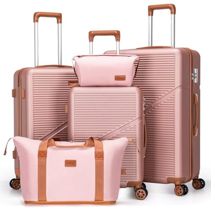 Cosbarn Luggage Sets, Durable 20,24,28 inch Suitcase Sets With Wheels - color: RoseGold