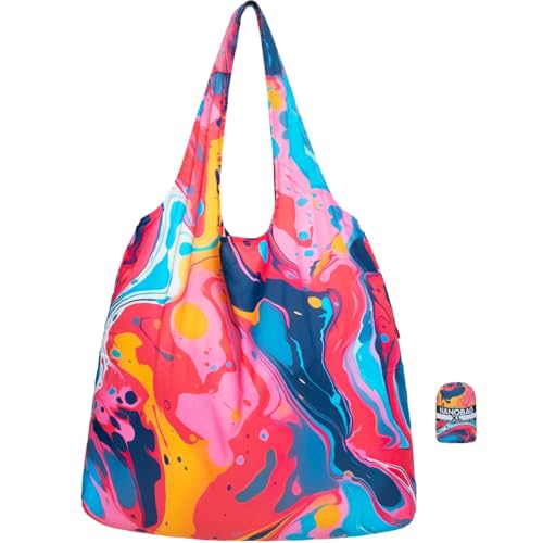 Nanobag XL 25L Tote Foldable Packable Reusable Grocery Shopping Bag - color: Splash