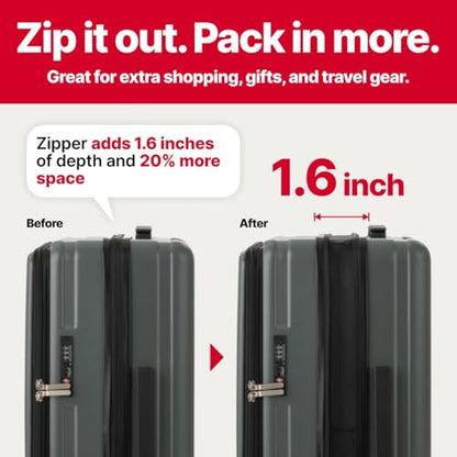 LEGEND WALKER 26" Checked Luggage, Black, 5524-67 - color: Black, size: 26 inch