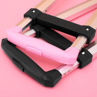 Rolling Backpack Cart, Folding Trolley with Quiet Wheels, Pink Edge Guard - color: Pink, size: Quiet Large Wheels with Edge Guard