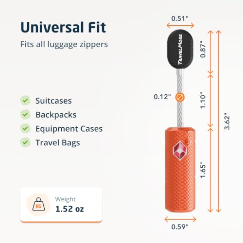 TravelMore TSA Approved Locks for Luggage with Keys, Secure Travel Locks - color: 4 Pack - Orange