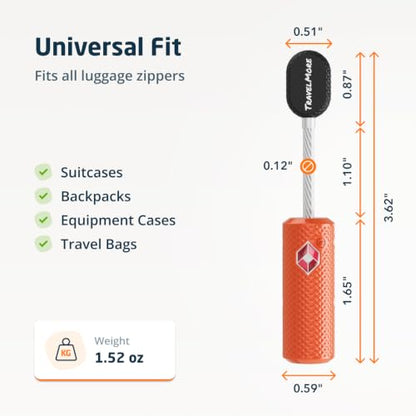 TravelMore TSA Approved Locks for Luggage with Keys, Secure Travel Locks - color: 4 Pack - Orange