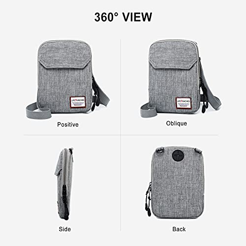 SEAFEW Mini Crossbody Bag Shoulder Bag for Men, Small Messenger Satchel Bag for Women - color: Grey