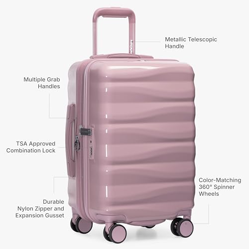Traveler's Choice Edinburgh II Hardside Spinner Luggage, TSA Lock, Muted Pink, 3 Piece Set (21/25/29) - color: Muted Pink, size: 3 Piece Set (21/25/29)