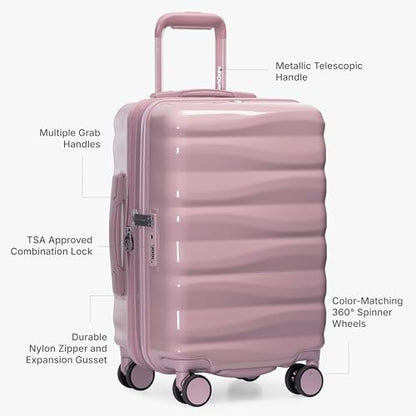 Traveler's Choice Edinburgh II Hardside Spinner Luggage, TSA Lock, Muted Pink, 25" Medium - color: Muted Pink, size: 25" Medium