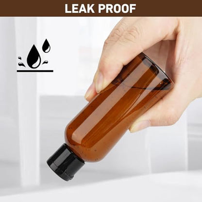 10 Pack 3.4oz Pre-print Brown Travel Bottles for Toiletries - color: C-Amber