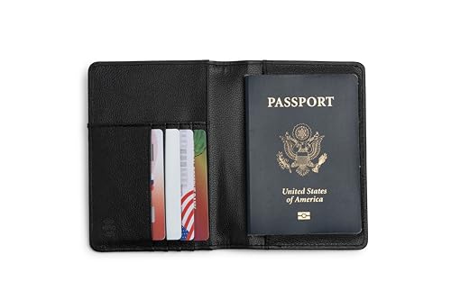 Brookstone RFID-Blocking Passport Wallet, Card Organizer - color: Black