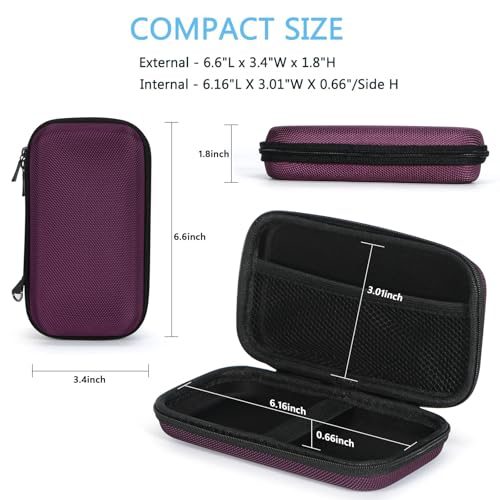 Portable Small Travel Bag, Hard EVA Protective Electronic Case - color: Purple