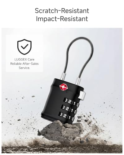 LUGGEX TSA Locks for Luggage, Luggage Locks TSA Approved,Charcoal Black, 4 - color: Charcoal Black