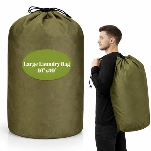 Waterproof Dry Bag Green Laundry Clothing Bag with Rubber Liner