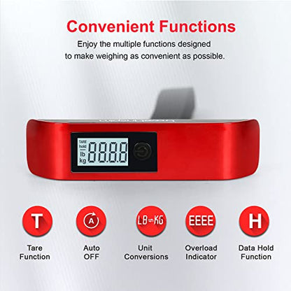 travel inspira Luggage Scale, Portable Suitcase, Weighing Scales - color: Red