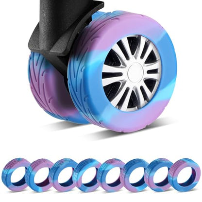 8Pcs Luggage Wheel Covers, Travel Accessories (Gradient Blue & Purple) - color: Gradient Blue & Purple