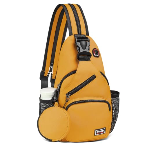 Small Sling Bag with Coin Pocket Fits for 7.9" Tablet, Yellow - color: Yellow, size: Small
