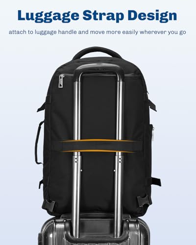 Hynes Eagle 40L Carry On Backpack Flight Approved Weekender Travel Bag - color: Black-n