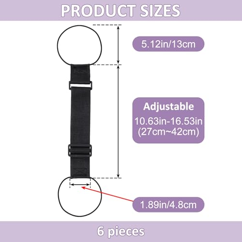 6 Pcs Black Luggage Connector Straps, Adjustable Straps for Suitcases - color: Black, 6pcs