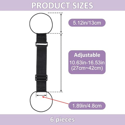 6 Pcs Black Luggage Connector Straps, Adjustable Straps for Suitcases - color: Black, 6pcs