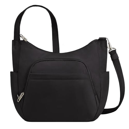 Travelon Anti-theft Classic Crossbody Bucket Bag - color: Black
