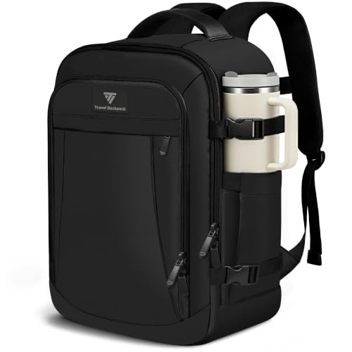 TILYMOL Carry On Travel Backpack, Flight-Approved 15.6 Laptop Backpack - color: Black