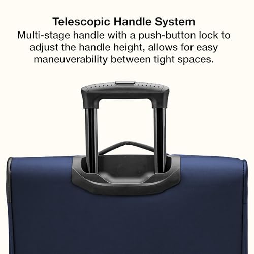 U.S. Traveler Anzio Softside Expandable Luggage with Spinner Wheels, Navy, 22-Inch Carry-on - color: Navy, size: 22-Inch Carry-on