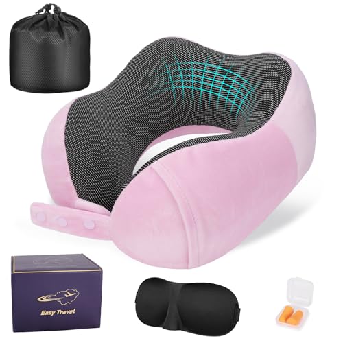 Cirorld Neck Pillow for Traveling, Travel Pillows for Airplanes Sakura Pink - color: Sakura Pink