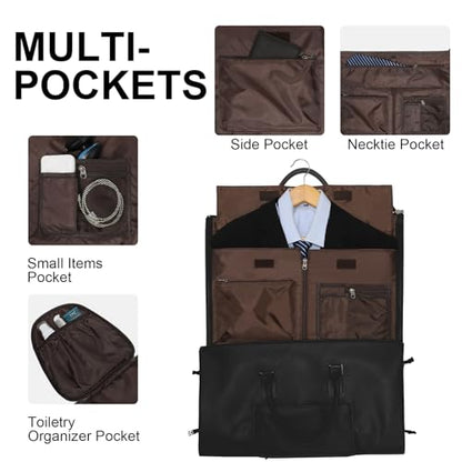 Modoker Convertible Rolling Garment Bag, Carry-On Duffle - color: D-Black