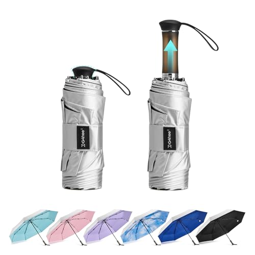 G4Free 46in Mini Sun Umbrella with Retractable Handle Umbrellas - color: Black