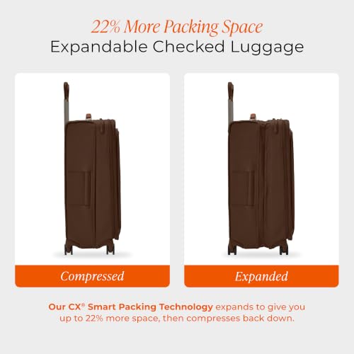 Briggs & Riley Baseline Large Checked 29 Inch Softside Spinner, Chocolate - color: Chocolate, size: 29" Checked