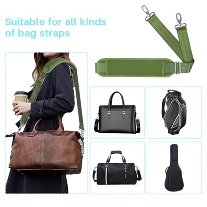 Bag Shoulder Strap Universal Replacement, Green | Removable Shoulder Pad, with Metal Hooks for Luggage Messenger Briefcase Computer Crossbody Bags Laptop Tool Case - color: Green