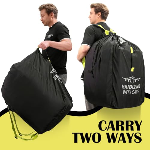Car Seat Travel Backpack – Universal Fit Bag with Adjustable Backpack Straps, Water-Resistant Airplane Travel Essentials with ID Window