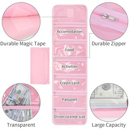Money Organizer with Zipper,Cash Envelopes Budget Binder - color: Pink