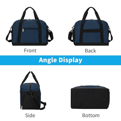 Apenze Small Gym Bag with Shoe Compartment,14 inch Duffel Bag - color: Navy Blue